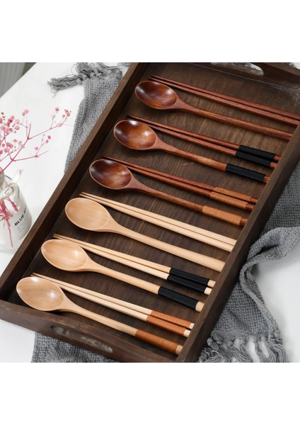 B1 Ahşap Çubuklarını Kaşık Japon Sofra Seti Doğal Ahşap Yemek Takımı Seti Yeniden Kullanılabilir Dayanıklı Suşi Çubuklarını Mutfak Çatal Bıçak Kaşık Seti (Yurt Dışından) fiyatları