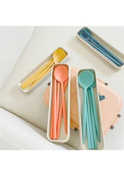 5 Adet Yeşil 1 Takım Buğday Samanı Sofra Öğrenciler Seyahat Piknik Taşınabilir Çatal Çubuk Kaşık Kılıfı ile Mutfak Aksesuarları ve Gadget (Yurt Dışından)