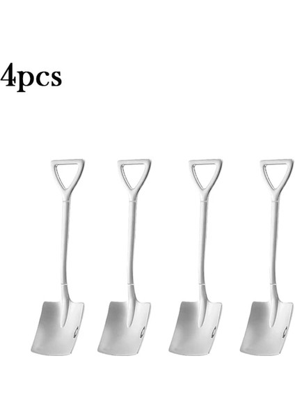 4 Pcsspoonse 1/4/8/adet Kürek Kaşık Paslanmaz Çelik Çay Kaşığı Yaratıcı Kahve Kaşığı Dondurma Tatlı Kepçe Sofra Çatal Bıçak Kaşık Seti (Yurt Dışından)