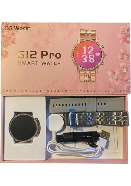 BGG Tech G12 Pro Gps/nfc/siri Destekli Metal + Silikon Çift Kordonlu Watch 3 Akıllı Saat