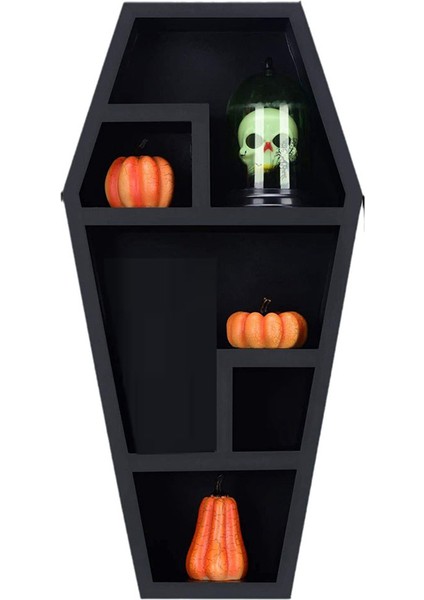 Tabut Rafı - Ev Yatak Odası Oturma Odası Banyo Için Katı Pvc Siyah Yüzen Duvar Rafları - Ürkütücü Gotik Dekor (Yurt Dışından)