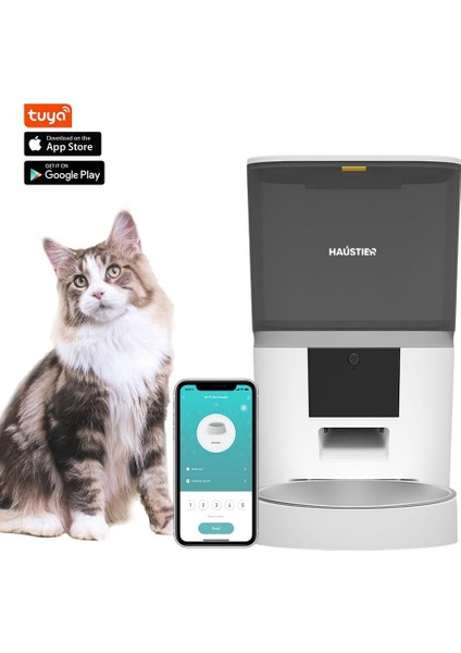 Akıllı Kedi Köpek Otomatik Mama Kabı,wifi Uzaktan Kontrol, 6lt Hazne