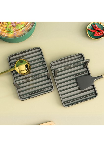 Alüminyum Tava Kapağı Tutucu Kaşık Tencere Kapağı Dayanakları Spatula Standı Mutfak Kolaylık Eşyaları Araçları Aksesuarları, Siyah-Altın (Yurt Dışından) modelleri