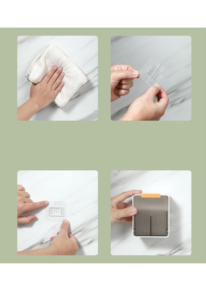 Bağımsız Tasarlanmış Duvara Monte Pamuklu Çubuk Saklama Kutusu, Delikli Serbest Banyo, Tuvalet, Beyaz+Turuncu (Yurt Dışından)