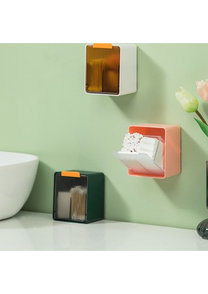 Bağımsız Tasarlanmış Duvara Monte Pamuklu Çubuk Saklama Kutusu, Delikli Serbest Banyo, Tuvalet, Beyaz+Turuncu (Yurt Dışından) modelleri