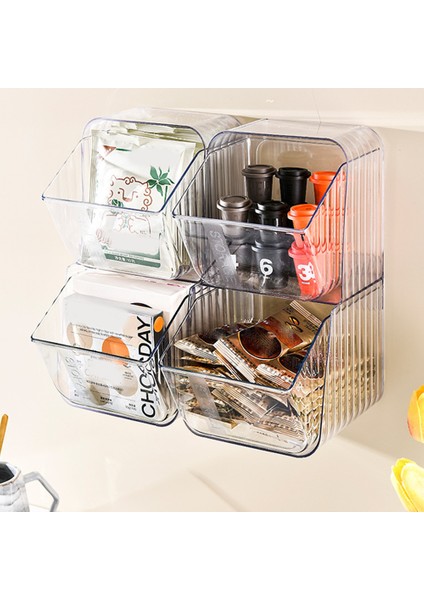 Masaüstü Raf Duvara Monte Çay Poşeti Saklama Kutusu Toz Geçirmez ve Yüksek Kaliteli Çok Fonksiyonlu Şeffaf, Beyaz (Yurt Dışından) fiyatları