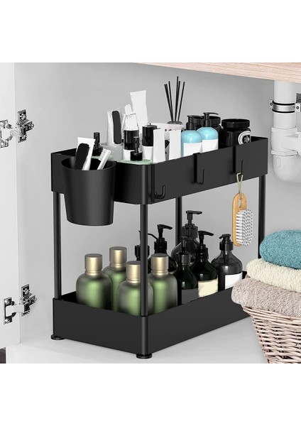 Düzenleyiciler ve Depolama, Banyo Düzenleyici, 4 Kancalı 2 Katlı Düzenleyici, Banyo Lavabosu Altı (Yurt Dışından) modelleri