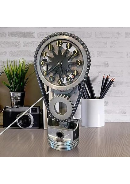 Dönen Dişli Saat Endüstriyel Steampunk Vintage Retro Ev Dekor Saat, Hareketli Dişli Saat, Metal Baskı Dönen Dişli (Yurt Dışından)