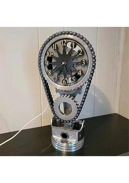 Dönen Dişli Saat Endüstriyel Steampunk Vintage Retro Ev Dekor Saat, Hareketli Dişli Saat, Metal Baskı Dönen Dişli (Yurt Dışından)