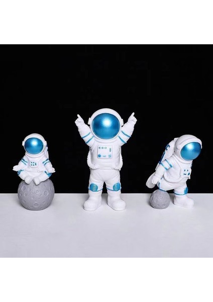 Iskandinav Astronot Figürleri Reçine Modeli Mini Masa Süsleri Oturma Odası Dıy Dekor Aksesuarları Yıldızlı Mavi (Yurt Dışından) modelleri
