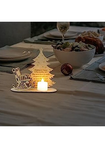 Mum Işığı Masa Mumları Ahşap Sallanan Sandalye Tablescape Dekor Noel Blokları Dekor Noel Ahşap Centerpiece Işaretleri (Yurt Dışından) modelleri