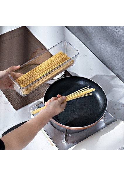Spagetti Kabı Gıda Saklama Kutusu Şeffaf Tahıl Mühür Tankı Hava Geçirmez Şeffaf Makarna Kabı Kare Erişte Kutusu (Yurt Dışından) fiyatları