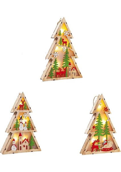 3 Adet Noel Ağacı Süslemeleri Parti Malzemeleri Dıy Noel Asılı Dekorasyon (Yurt Dışından)