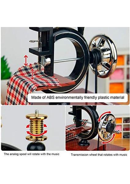 Dikiş Makinesi Şekilli Müzik Kutusu, Vintage Mini Retro Tarzı Dikiş Clockwork, Masaüstü Dekorasyon Için Müzik Kutusu (Yurt Dışından) fiyatları