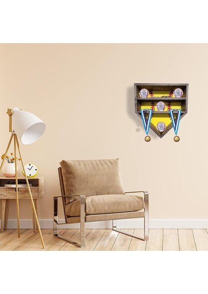 Beyzbol Vitrin Topları Için Beyzbol Tutucular Beyzbol Duvar Ekran Kutusu Antifade Uv Koruma Sarı (Yurt Dışından) fırsatları