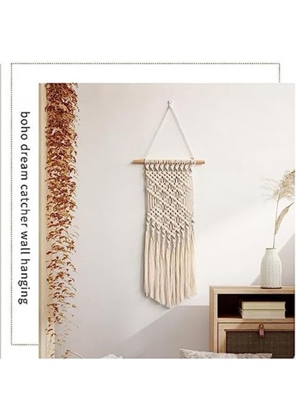 Boncuklu ve Tüylü Dream Catcher - El Yapımı Makrome Dream Catcher Duvara Asılı, Boho Yatak Odası Dekoru (Yurt Dışından) indirimleri