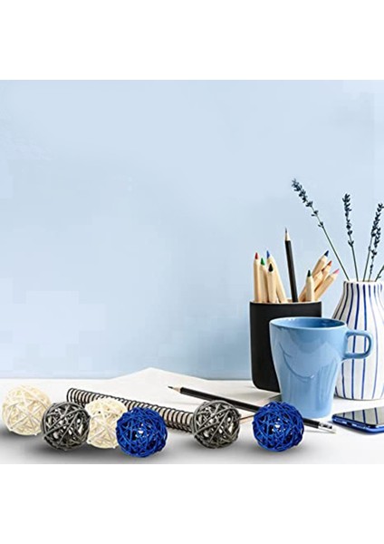Rattan Süsler Dekoratif Top Dekorasyon Ev Dekor Odası Mutfak Düğün Süslemeleri, Koyu Mavi, Gri, Beyaz (Yurt Dışından) modelleri
