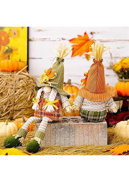 Sonbahar Dekor Gnomes Peluş Sonbahar Süslemeleri Ev Için 2 Adet Çiftlik Evi Için Cadılar Bayramı Süslemeleri Sonbahar Kabak Dekor (Yurt Dışından)