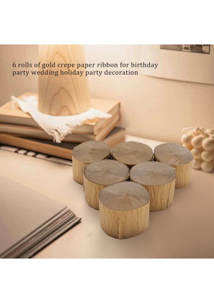 Doğum Günü Partisi Düğün Festivali Parti Süslemeleri Için 6 Rulo Altın Krep Kağıt Flamalar (Yurt Dışından) fiyatları
