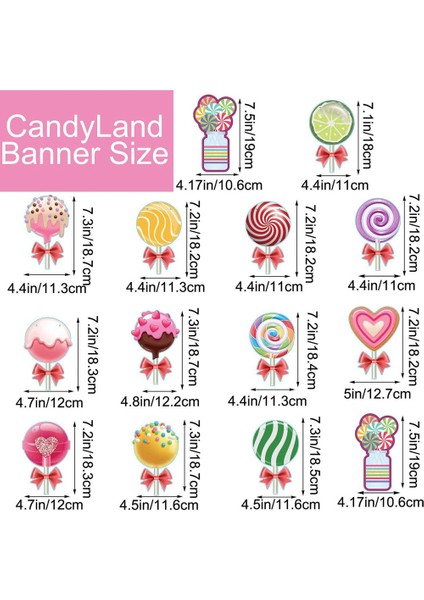 Parti Süslemeleri Seti, Renkli Afiş ve Şeker Parti Asılı Swirls Lolipop Dekorasyon (Yurt Dışından) fırsatları