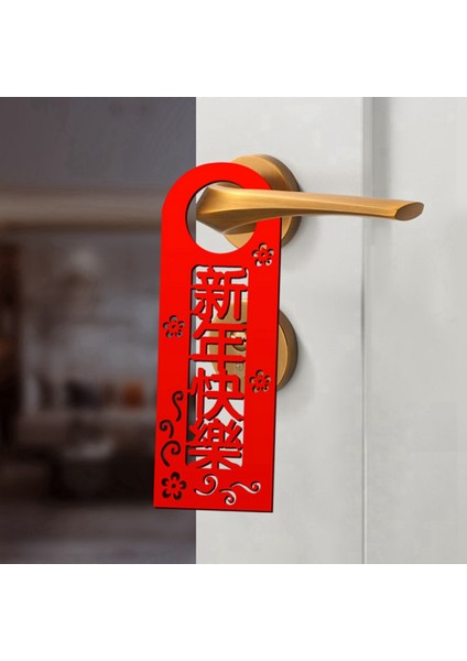 4 Adet Cny Kapı Kolu Süs Şanslı Kapı Tokmağı Süsler Bahar Şenliği Kapı Dekor (Yurt Dışından)