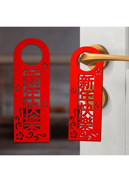 4 Adet Cny Kapı Kolu Süs Şanslı Kapı Tokmağı Süsler Bahar Şenliği Kapı Dekor (Yurt Dışından)