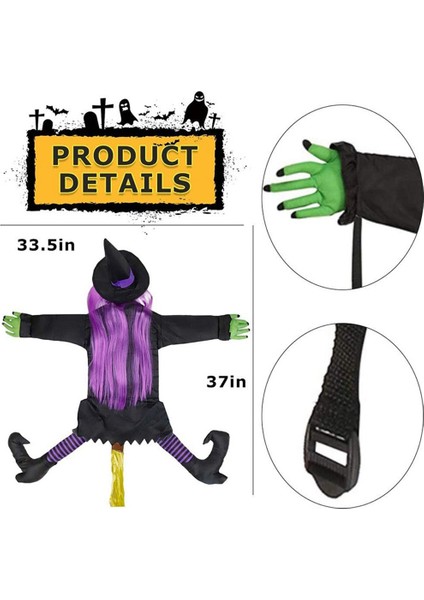 53 Inç Çöken Cadı Cadılar Bayramı Süslemeleri, Cadı Ağaca Çöküyor, Sundurma Için Çökmüş Cadı Sahne (Yurt Dışından) indirimleri