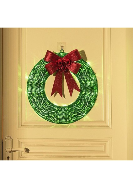 Ön Aydınlatmalı Dış Mekan Noel Çelengi Dekorasyonu, Noel Süslemeleri Işıklar Altın ile Açık Havada Kutsal Noel Çelengi (Yurt Dışından) fiyatları