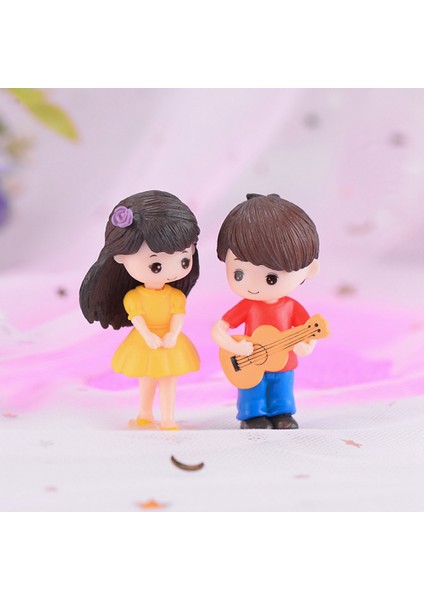 4 Adet Minyatür Süsler Erkek Kız Gitar Sweety Severler Çift Figürler Düğün Bebek Aksesuarları Ev Dekor (Yurt Dışından) fiyatları