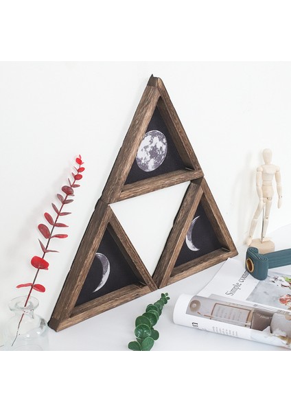 Paket Rustik Duvar Ay Evreleri Dekor Ahşap Ay Işaretleri Daire Oturma Odası Için Çerçeveli Ahşap Duvar Alınlıkları (Yurt Dışından) fiyatları