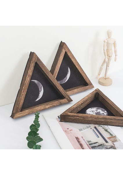Paket Rustik Duvar Ay Evreleri Dekor Ahşap Ay Işaretleri Daire Oturma Odası Için Çerçeveli Ahşap Duvar Alınlıkları (Yurt Dışından) modelleri