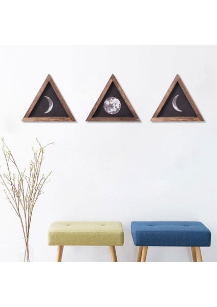 Paket Rustik Duvar Ay Evreleri Dekor Ahşap Ay Işaretleri Daire Oturma Odası Için Çerçeveli Ahşap Duvar Alınlıkları (Yurt Dışından) indirimleri
