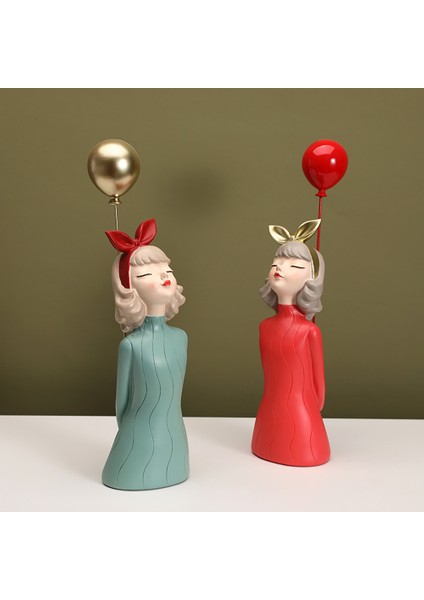 1 Adet Reçine Balon Kız Heykel Süsleme Oturma Odası El Sanatları Ev Dekorasyon Aksesuarları Düğün Hediyesi C (Yurt Dışından) modelleri