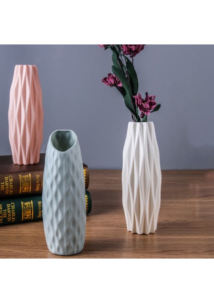 Iskandinav Plastik Vazo Anti-Damla Basit Çiçek Vazo Taklit Seramik Saksı Dekorasyon Ev Vazo Ev Dekor Için, Pembe (Yurt Dışından) fırsatları