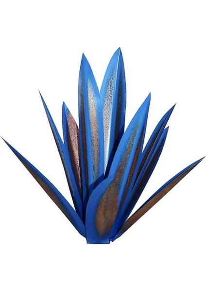 Rustik Heykel Metal Agave Bitki Ev Dekor Rustik El Boyalı Metal Agave Bahçe Süsleri Açık, 35 cm (Yurt Dışından)