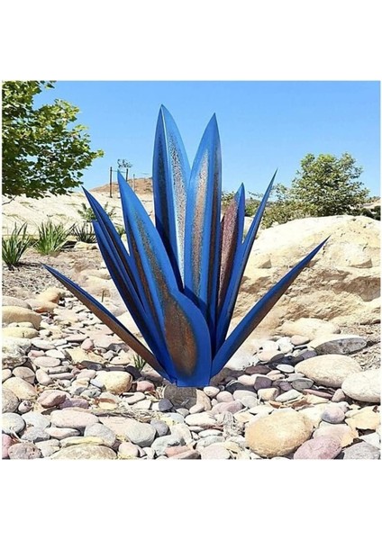 Rustik Heykel Metal Agave Bitki Ev Dekor Rustik El Boyalı Metal Agave Bahçe Süsleri Açık, 35 cm (Yurt Dışından) modelleri