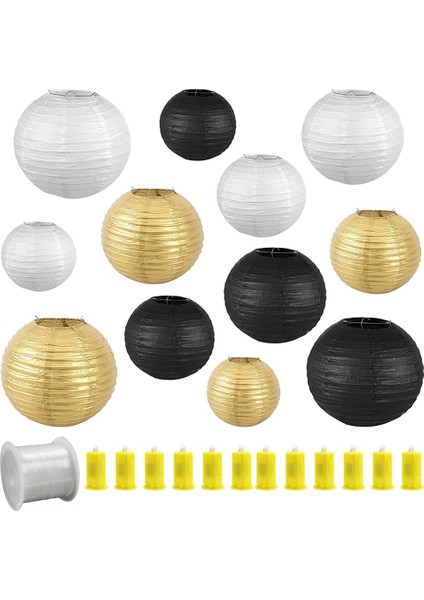 Kağıt Fenerler Işıklı Dekoratif Kağıt Fenerler Düğün Mezuniyet Yıldönümü Doğum Günü Partisi Için Parti Malzemeleri (Yurt Dışından)