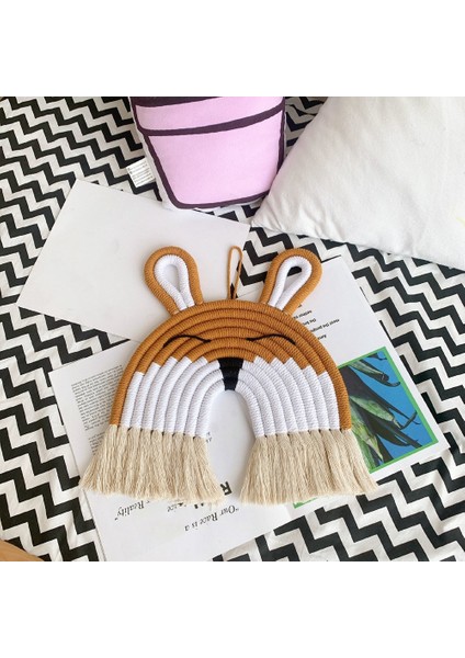 El Yapımı Makrome Dokuma Tavşan Duvar Goblen Kolye ile Asılı Çocuk Odası Dekor Ev Süsleme - Kırmızı (Yurt Dışından) fiyatları