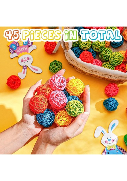 45 Adet Rattan Topları Renk Dekor Dekoratif Vazo Dolgu Masa Düğün Dekorasyon Bebek Duş Doğum Günü Partisi Için, 1.6 Inç (Yurt Dışından) fırsatları