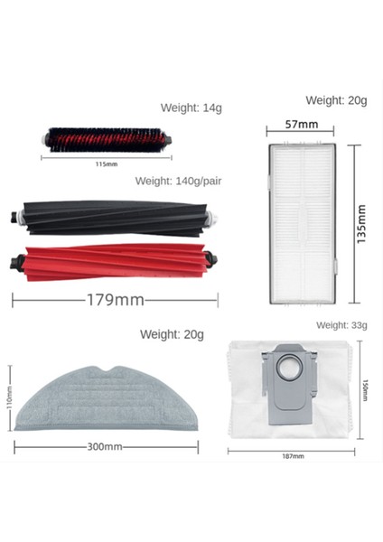 Taş Süpürme Makinesine Uygun S8/s8 + S8 Pro G20 Ana Fırça Yan Fırça Filtre Bezi (Yurt Dışından) modelleri