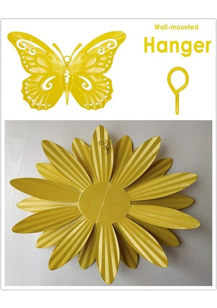 3 Set Metal Kelebek ve Çiçek Duvar Dekoru Dış Mekan Duvar Sanatı, Ev Bahçe Yard Çit Sundurma Ağacı Için Duvar Heykelleri (Yurt Dışından) modelleri