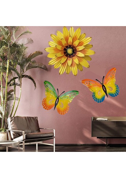 3 Set Metal Kelebek ve Çiçek Duvar Dekoru Dış Mekan Duvar Sanatı, Ev Bahçe Yard Çit Sundurma Ağacı Için Duvar Heykelleri (Yurt Dışından) fırsatları