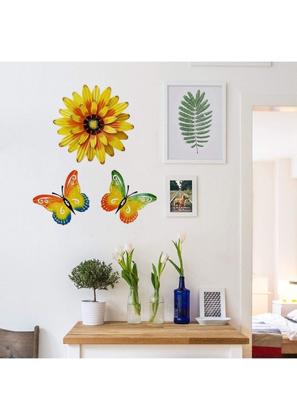 3 Set Metal Kelebek ve Çiçek Duvar Dekoru Dış Mekan Duvar Sanatı, Ev Bahçe Yard Çit Sundurma Ağacı Için Duvar Heykelleri (Yurt Dışından) indirimleri