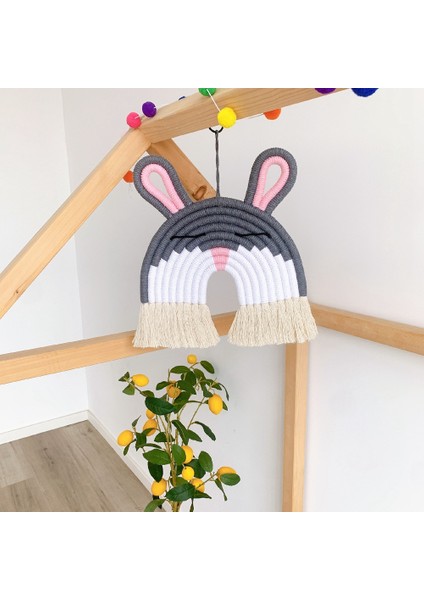 El Yapımı Makrome Dokuma Tavşan Duvar Goblen Kolye ile Asılı Çocuk Odası Dekor Ev Süsleme - Kırmızı (Yurt Dışından) indirimleri