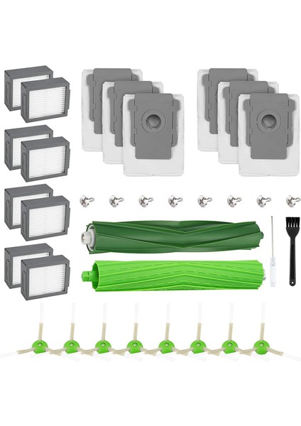 I7+ I3 I3+ I4 I4+ I6 I6+ I8 I8+ E5 E6 E7 J7 Elektrikli Süpürge Çok Yüzeyli Kauçuk Fırçalar Için 26 Paket Yedek Parçalar (Yurt Dışından)