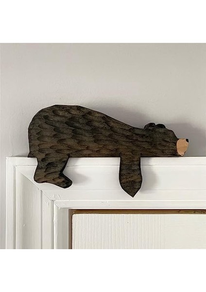 Ahşap Ayı Kapı Topper Dekor Köşenizde Sevimli Ayı Kapı Köşe Heykel, Ahşap Sanat Heykeli Dekor (Yurt Dışından) modelleri