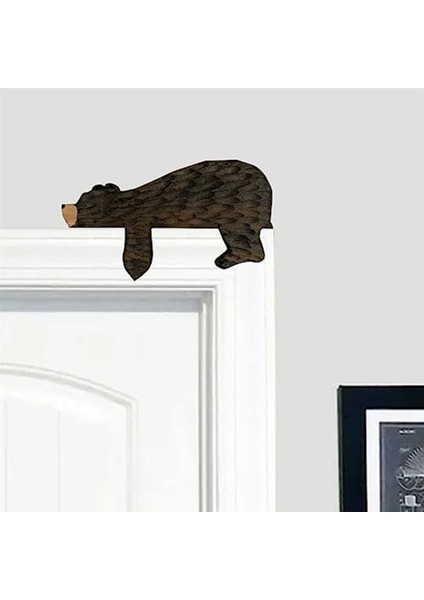 Ahşap Ayı Kapı Topper Dekor Köşenizde Sevimli Ayı Kapı Köşe Heykel, Ahşap Sanat Heykeli Dekor (Yurt Dışından) fırsatları