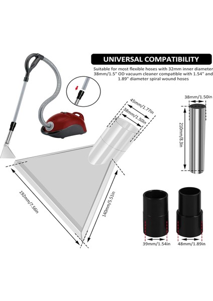 Vakum Çıkarıcı Aparatı, Elektrikli Süpürge Fırça Başlığı Çıkarma Nozulu, 4 Konnektörlü Kırılmaz Halı Temizlemea (Yurt Dışından)