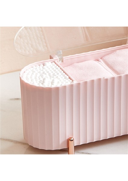 Masaüstü Pamuklu Çubukla Dağıtıcı Tutucu Pamuk Topu Saklama Kutusu Kavanoz Kozmetik Pamuk Pedler Banyo Organizatör Kutuları (Yurt Dışından) modelleri