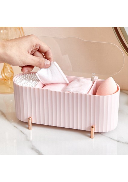 Masaüstü Pamuklu Çubukla Dağıtıcı Tutucu Pamuk Topu Saklama Kutusu Kavanoz Kozmetik Pamuk Pedler Banyo Organizatör Kutuları (Yurt Dışından) fırsatları